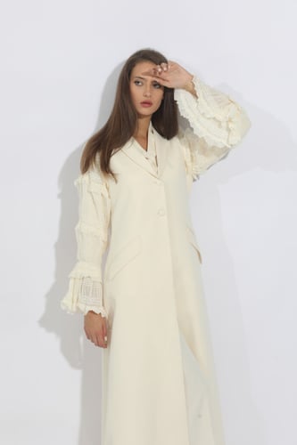 PUFF SLEEVES CREPE BLAZER