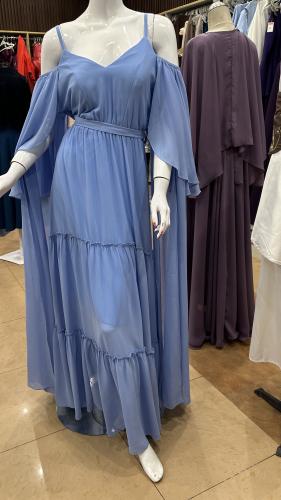 فستان شيفون سماويي ناعم