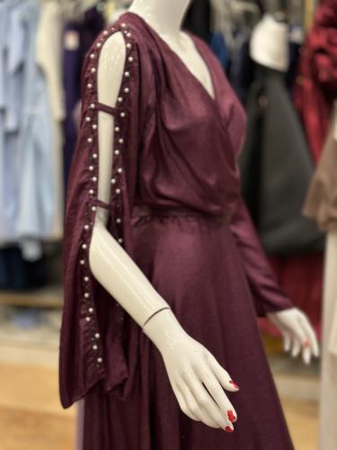 فستان ناعم فتحة صدر v