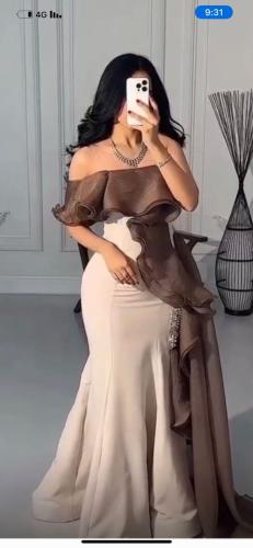 فستان سهره بيج و بني مايل