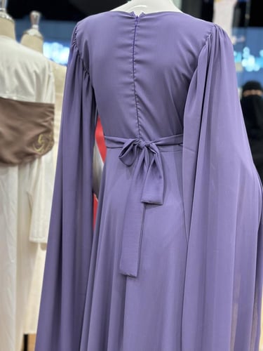 فستان شيفون موف فاتح ناعم