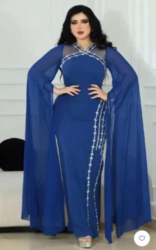 فستان سهره ازرق ماسك