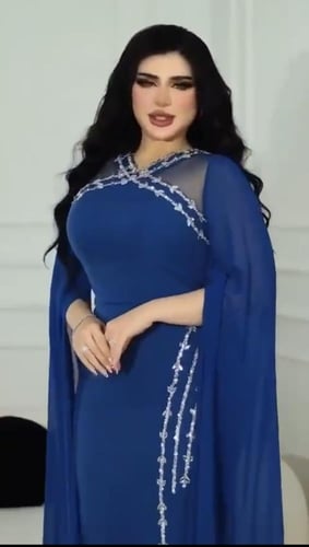 فستان سهره ازرق ماسك