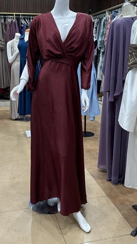 فستان ناعم فتحة صدر v