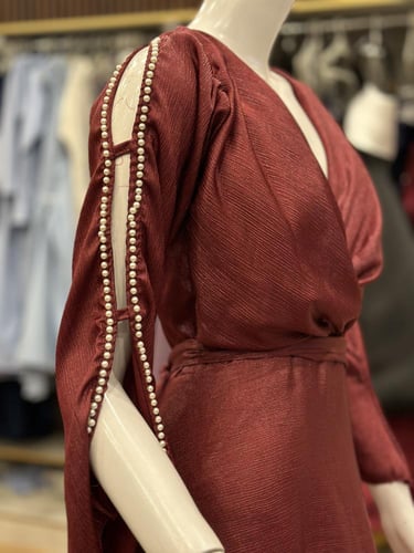 فستان ناعم فتحة صدر v