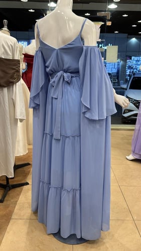 فستان شيفون سماويي ناعم