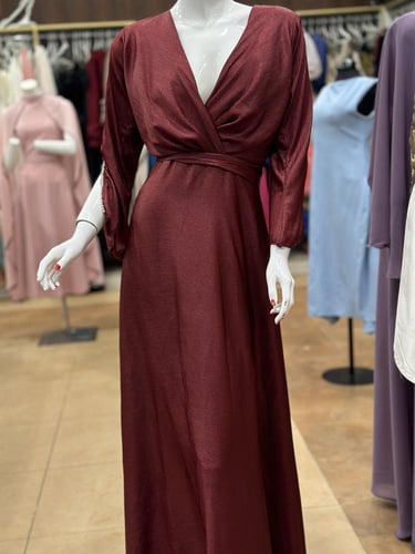 فستان ناعم فتحة صدر v