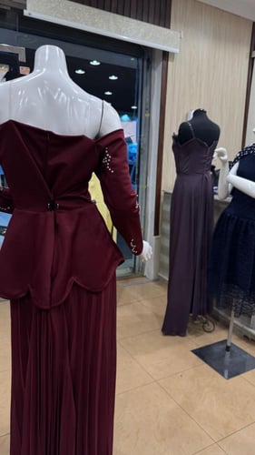 فستان ليموني وعودي فصوص