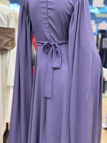 فستان شيفون موف فاتح ناعم