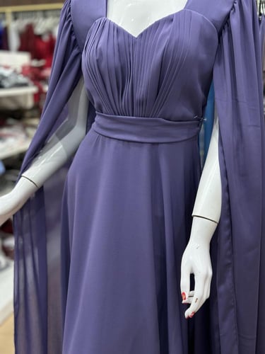 فستان شيفون موف فاتح ناعم