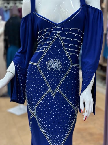 فستان نيلي كرستال بلولو