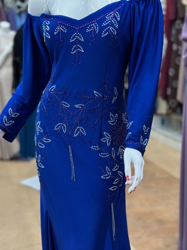 فستان نيلي كرستال بلولو