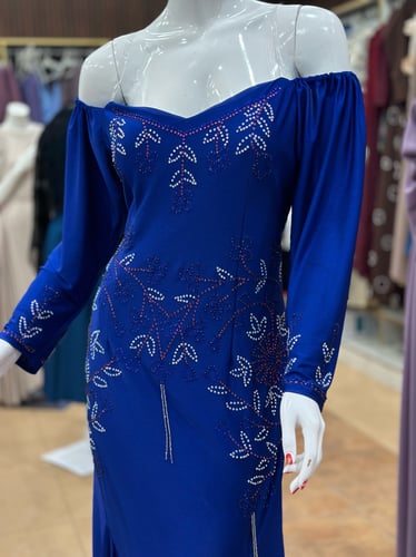 فستان نيلي كرستال بلولو