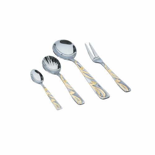 طقم شنطة ملاعق بصندوق خشب شكل بيانو 84 قطعة