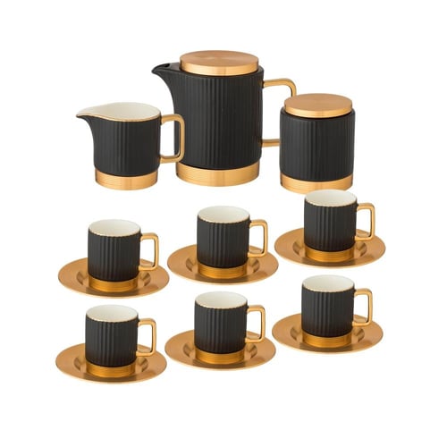 طقم فناجين قهوة فاخر من البورسلان مع براد وصينية 1...