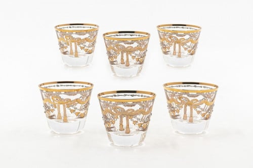 فناجين قهوة كريستال مجموعة الياسمين 12 قطعة