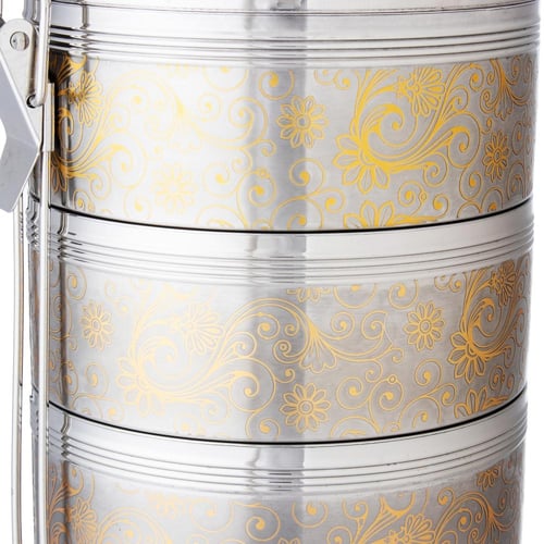 حافظة طعام من الستانلس استيل 3 طبقات