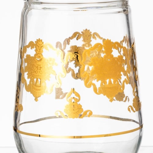 طقم كريستال تركي 75 قطعة ذهبي