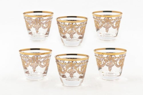 فناجين قهوة كريستال مجموعة الياسمين 12 قطعة