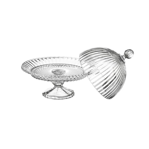 صحن كيك من الزجاج بقاعدة مقاس 20 سم