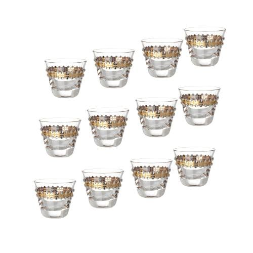 فناجين قهوة سعودي كريستال مزخرف ذهبي 12 قطعة