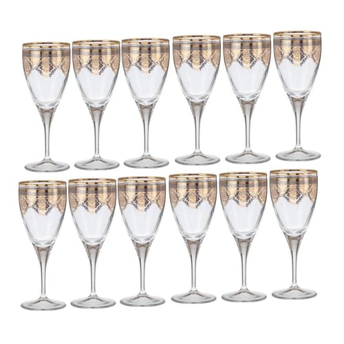 طقم كريستال 76 قطعة فضي ذهبي تركي