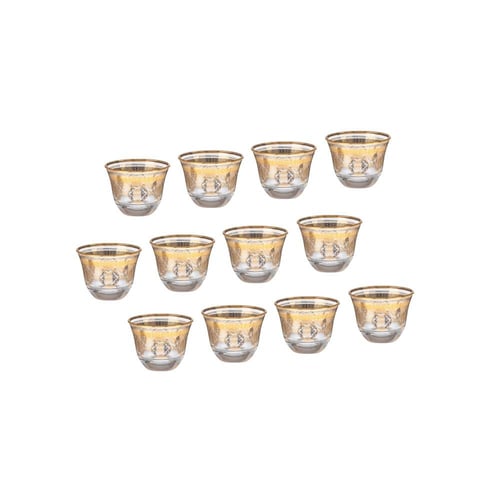 طقم كريستال 76 قطعة ذهبي تركي