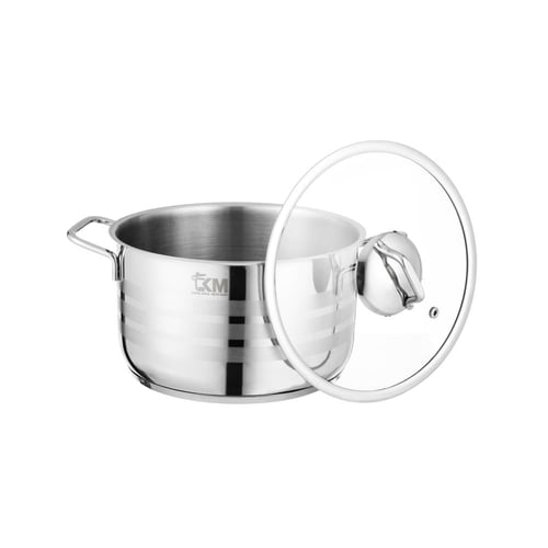 طقم قدور استانلس استيل فاخر 18/10 مكون من 9 قطع غط...