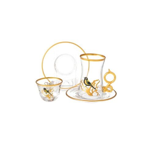 طقم قهوة وشاي 18 قطعة تركي