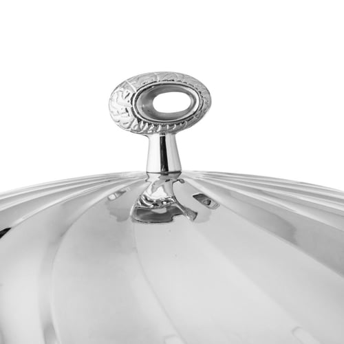 صحن كوزي استيل فضي مقاس 50 سم