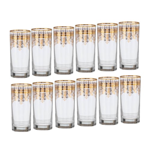 طقم كريستال 76 قطعة ذهبي تركي