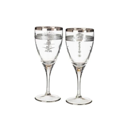 طقم كاسات عصير فضي كريستال تركي 6 قطعة