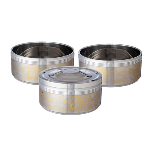 حافظة طعام من الستانلس استيل 3 طبقات