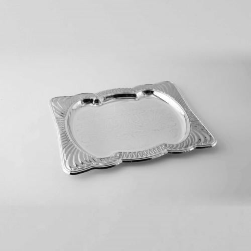 صينية تقديم معدن فضي مفردة