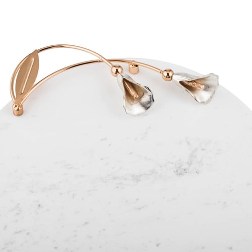 ستاند بيضاوي من الرخام للتسريحة والديكور 25 × 39 س...