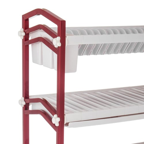 حامل صحون 3 دور من المعدن والبلاستيك