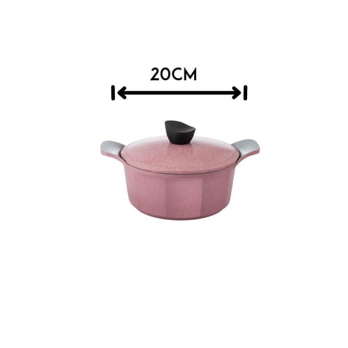 طقم قدور جرانيت جويل 9 قطع وردي