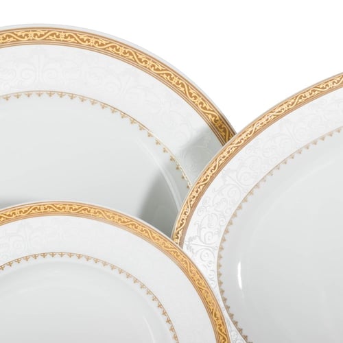 طقم سفرة بورسلان فاخر 49 قطعة 6 اشخاص