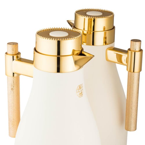 طقم ترامس اجوان ابيض ذهبي مطفي 2 قطعة