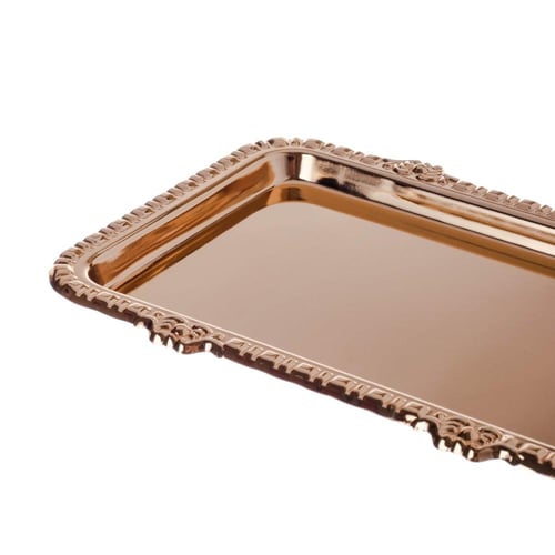 صحن تقديم معدن ذهبي