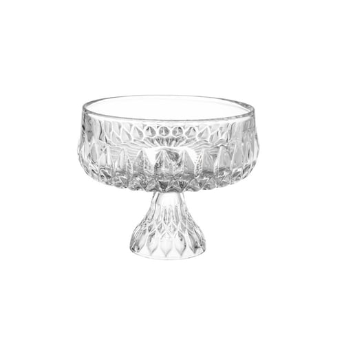 صحن تقديم حلويات زجاج بقاعدة مقاس 19 سم