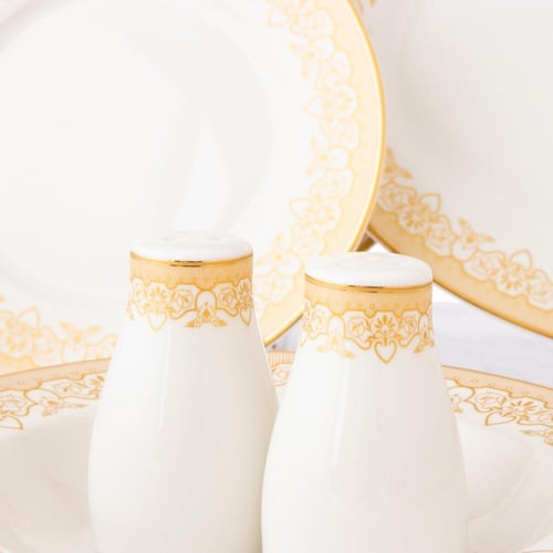 طقم سفرة نيو بون شاينا بنقشات ذهبية 28 قطعة 6 اشخا...