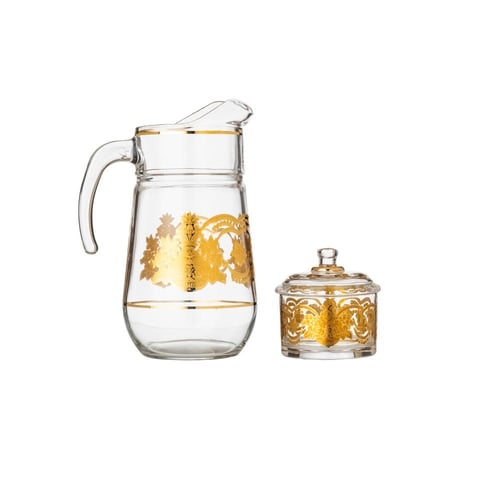 طقم كريستال تركي 75 قطعة ذهبي