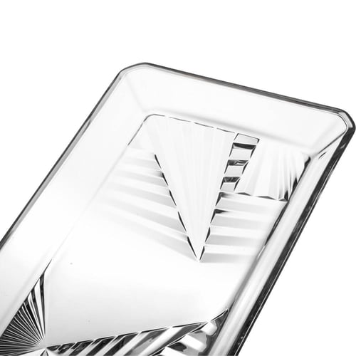 طقم صحون تقديم زجاج تركي مزخرف مستطيل 2 قطعة