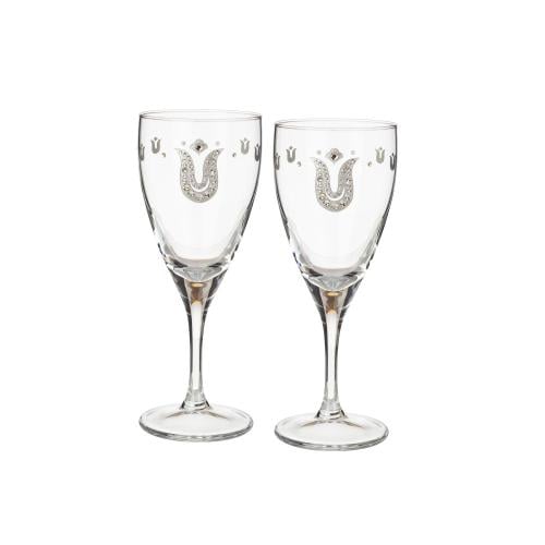 كاسات عصير فضي كريستال تركي 6 قطعة