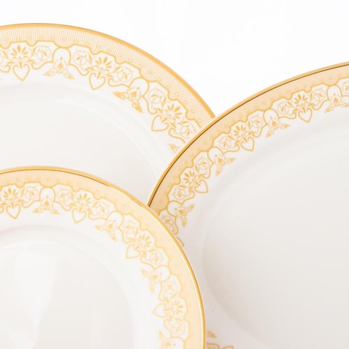 طقم سفرة نيو بون شاينا بنقشات ذهبية 28 قطعة 6 اشخا...