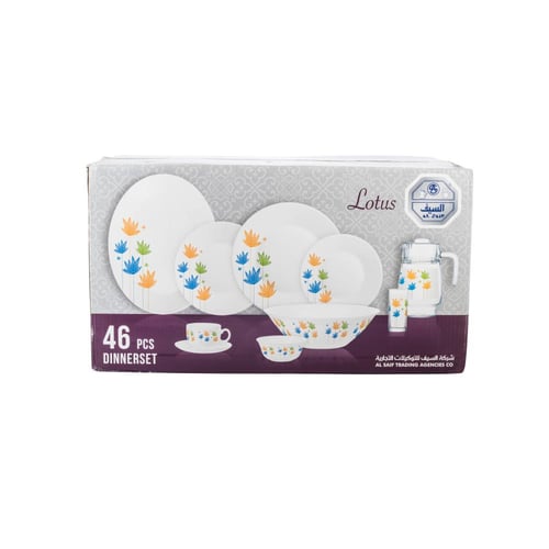 طقم سفرة اركوبال 46 قطعة نقشة زهور لطيفة 6 اشخاص