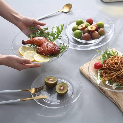 طقم صحون زجاج شفاف لومينارك 6 قطعة مقاس 24 سم