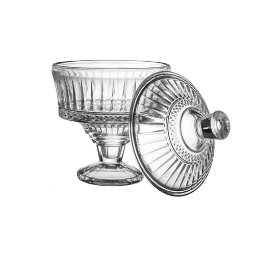 تمرية زجاج كبيرة بقاعدة مخطط