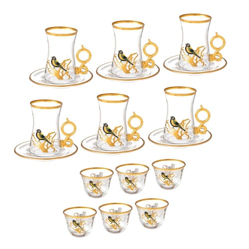 طقم قهوة وشاي 18 قطعة تركي